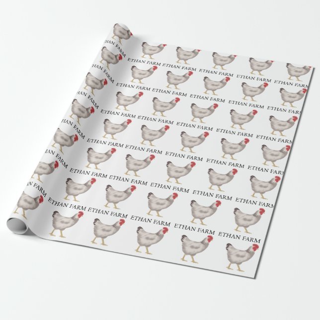 vintage Family Chicken Farm Business Wrapping Paper (Unrolled)