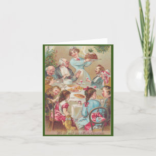 Vintage Family Christmas Dinner Card