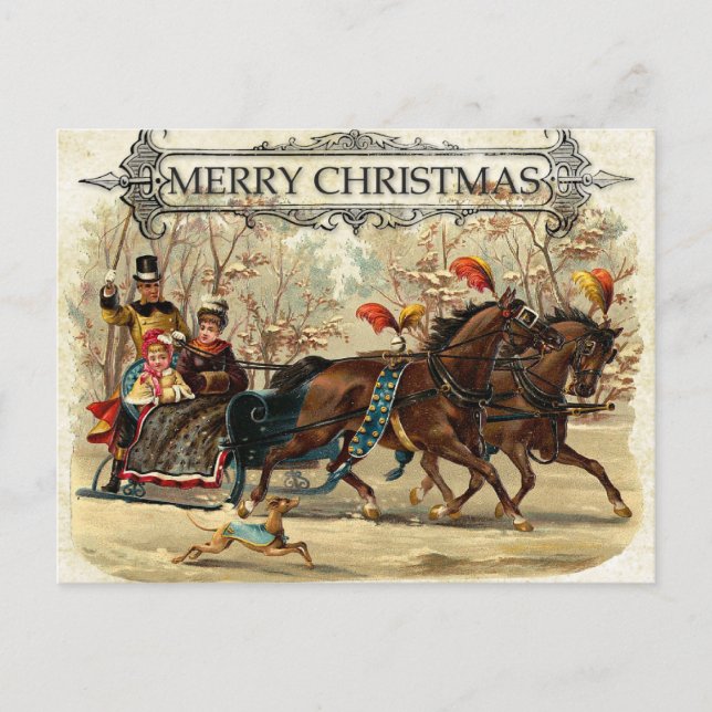 Vintage Family Christmas Postcard (Front)