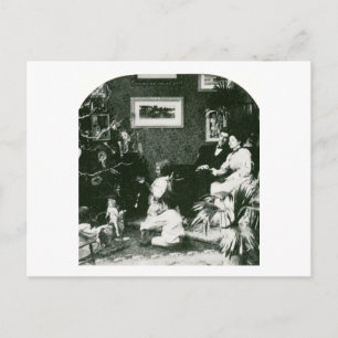 Vintage Family Christmas - Stereoview Holiday Postcard