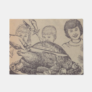 Vintage Family Dinner Door Mat