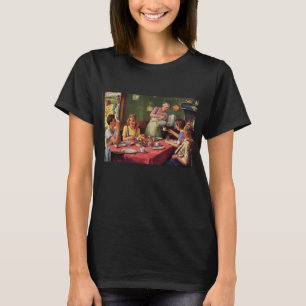 Vintage Family Eating Breakfast in the Kitchen T-Shirt