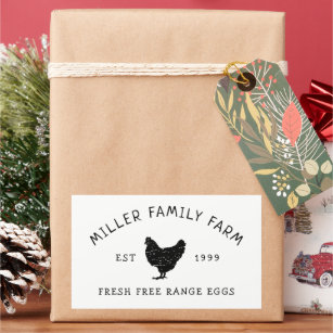 Vintage Family Farm Chicken Egg Carton Sticker
