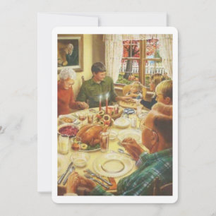 Vintage Family Feast Thanksgiving  Holiday Card
