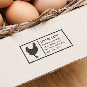 Vintage Family Owned Farm Egg Carton Personalized Self-inking Stamp