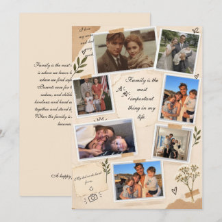 Vintage Family Photo Collage Thank You Card