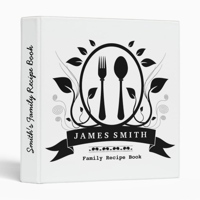 Vintage Family Recipe Cookbook Binder (Front/Spine)