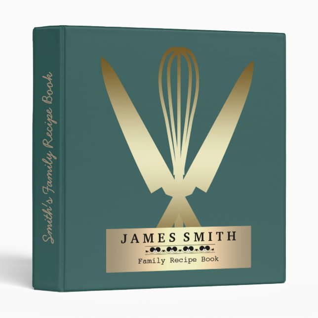 Vintage Family Recipe Cookbook Binder (Front/Spine)