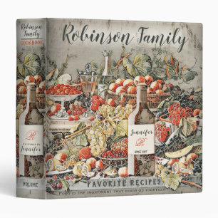 Vintage Family Recipe Cookbook Binder