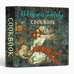 Vintage Family Recipe Cookbook with Lobster Binder