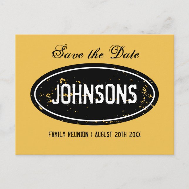 Vintage family reunion save the date postcards (Front)