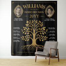 Vintage Family Tree Banner, Custom Family Reunion