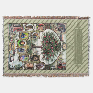 Vintage Family Tree Throw Blanket
