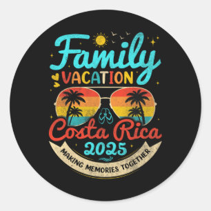 Vintage Family Vacation Costa Rica 2025 Costa Rica Classic Round Sticker