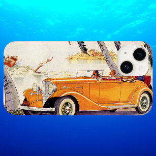 Vintage Family Vacation in a Convertible Car Case-Mate iPhone 14 Plus Case