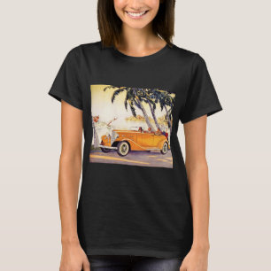 Vintage Family Vacation in a Convertible Car T-Shirt
