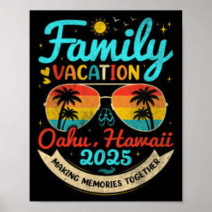 Vintage Family Vacation Oahu Poster