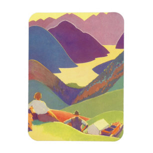 Vintage Family Vacation, Picnic in the Mountains Magnet