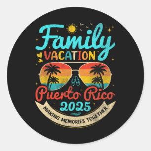 Vintage Family Vacation Puerto Rico 2025 Puerto Ri Classic Round Sticker