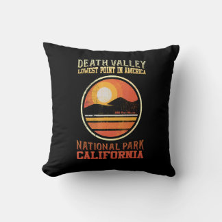 Vintage Family Vacation Travel Death Valley Hiking Throw Pillow
