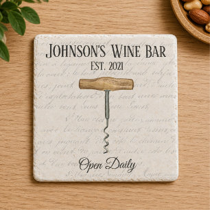 Vintage Family Wine Bar Stone Coaster
