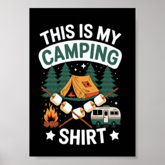Vintage Fan Designs Hiking Campfire Vintage Campin Poster
