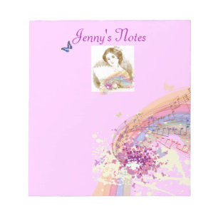 Vintage Fan Lady Small Notepad