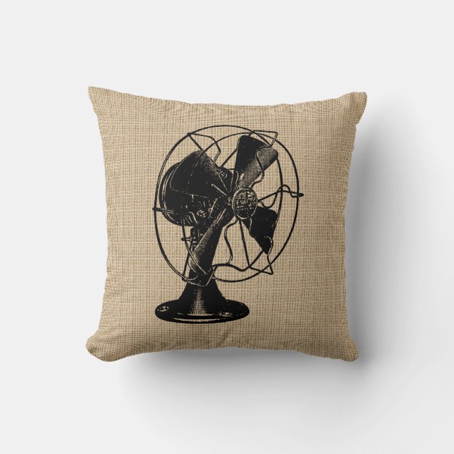 Vintage Fan Pillow (Front)
