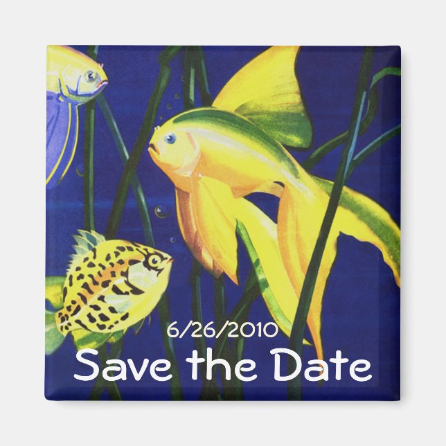 Vintage Fancy Goldfish Aquarium, Save the Date! Magnet (Front)