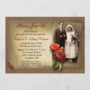 vintage fancy wedding anniversary invitations