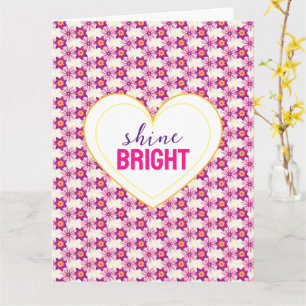 Vintage Fantasy Bright Pink Yellow Purple Floral. Card