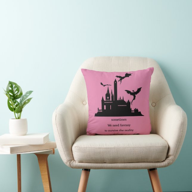 Vintage Fantasy  Dragon  Throw Pillow (Chair)