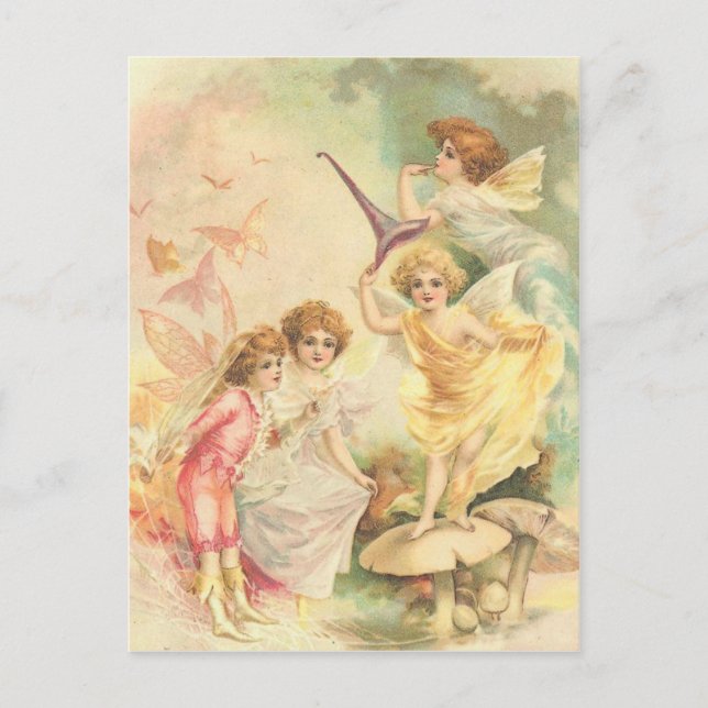 Vintage Fantasy Faeries Postcard (Front)