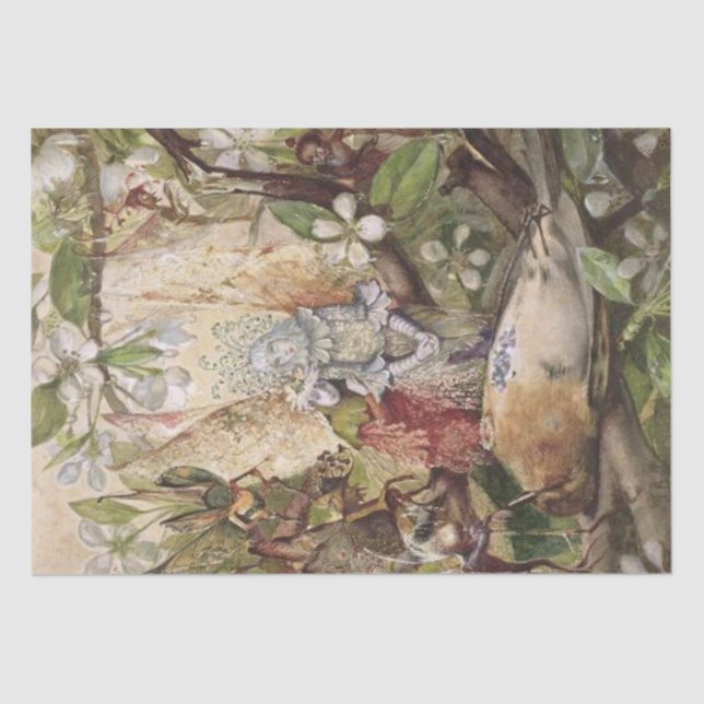 Vintage Fantasy Fine Art Fairy Wrapping  Tissue Paper (Front)