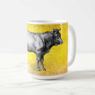 Vintage Farm Cow Bull Image  Coffee Mug