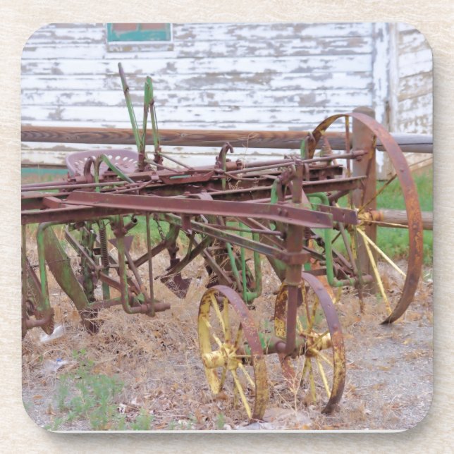 Vintage Farm Equipment Rusty Metal  Coaster (Front)