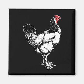 Vintage Farm Rooster Minimalist Chicken Design _4  Magnet