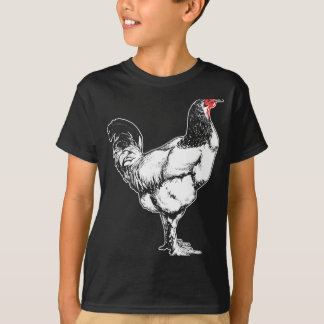 Vintage Farm Rooster Minimalist Chicken Design _4  T-Shirt