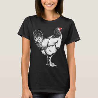 Vintage Farm Rooster Minimalist Chicken Design _4  T-Shirt