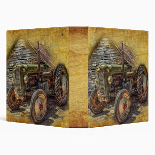 Vintage Farm Tractor Old Barn Shed Binder