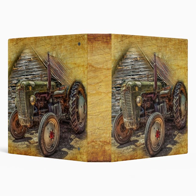 Vintage Farm Tractor Old Barn Shed Binder (Background)