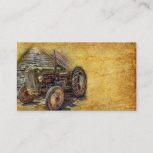 Vintage Farm Tractor Old Barn Shed Business Card
