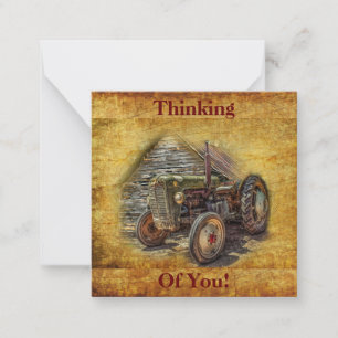 Vintage Farm Tractor Old Barn Shed Card