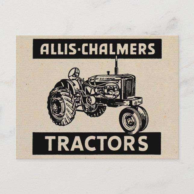Vintage Farm Tractor Postcard (Front)
