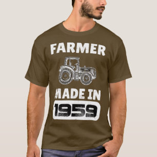Vintage Farmer Born In 1959 64 Years Old Fathers D T-Shirt