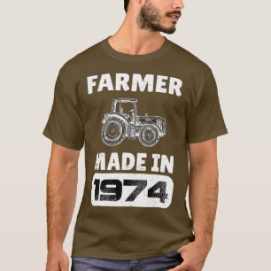 Vintage Farmer Born In 1974 49 Years Old Fathers D T-Shirt