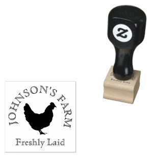 VINTAGE farmer free range organic EGGS Rubber Stamp