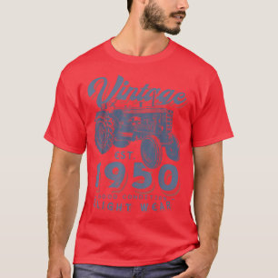 Vintage Farmer Tractor established 1950 72nd Birth T-Shirt