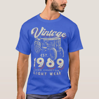 Vintage Farmer Tractor established 1989 33rd Birth T-Shirt