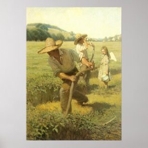 Vintage Farmers, Back to the Farm by NC Wyeth Poster